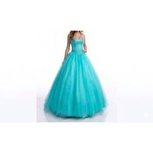 NEW KARISHMA CREATIONS women's prom dress in turquoise